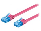 Cablul patch U/UTP Cat6a Cu roz 0.5m, Goobay