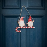 Decor de Craciun - Lemn, spiridus rosu - 15 cm