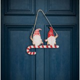 Decor de Craciun - Lemn, spiridus rosu - 15 cm