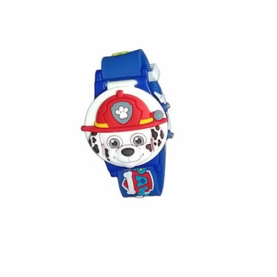 Ceas digital Marshall, Paw Patrol, Model 3D, Plastic/Cauciuc, Multicolor, 22 x 3,8 cm foto