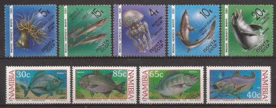 RUSIA, NAMIBIA 1991,1994 FAUNA MARINA ( 2 serii dt.) MNH foto