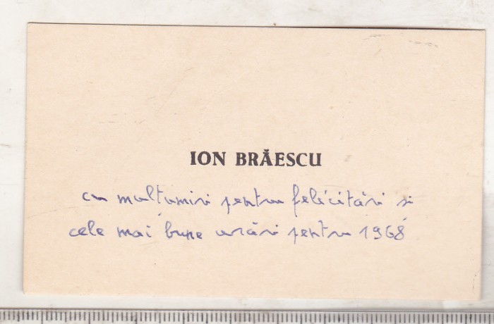 bnk div Carte de vizita cu felicitare olografa - Ion Braescu