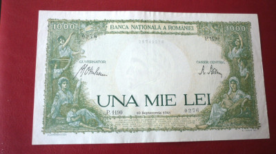 Bancnota 1000 lei an 1941 foto