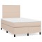 vidaXL Pat box spring cu saltea, cappuccino, 120x190cm piele ecologică 3269970