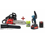 Drujba pe benzina Campion PRO, 8.5 CP, motor 2 timpi, lama 40 cm + Cadou Drujba Fierastrau Electric 6 inch Campion PRO, 48v cu 2 acumulatori 8ah