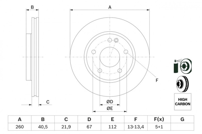 BOSCH 0 986 478 875 Disc frana