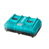 Incarcator dublu, inteligent, rapid, pentru acumulatori 20V, 2Ah, 4Ah, Total Tools P20S, TCLI2024