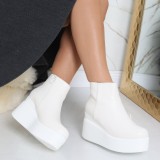 Cumpara ieftin Ghete Dama Imblanite Albe din Piele Ecologica Razina, 35