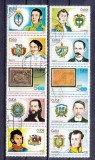 A12 S7 11 - Timbre vechi si foarte vechi - Cuba - istoria tarilor latino americane - straifuri de cate cinci timbre - 1988