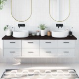 VidaXL Blat de baie, maro &icirc;nchis, 200x60x(2-4) cm, lemn masiv tratat