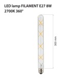 Bec decorativ cu filament Led 8w e27 lumina calda sticla clara