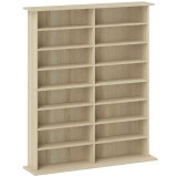 HOMCOM Dulap Bibliotecă pentru CD-uri cu 16 Rafturi, Design Modern, din Lemn, 106,5x24x126,3 cm, Natur | Aosom Romania