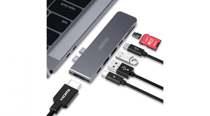 Choetech HUB-M14 7in1 USB C la HUB Convertor adaptor 4K HDMI USB 3.0 100W USB C PD Micro SD/SD Card Reader