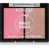 Revuele Blush &amp; Highlighter Duo blush pentru iluminare culoare Pinky Vibes 8 g