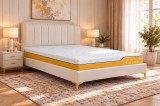 Pat Minelli 140x190 cm Tapitat Catifea Nuanta Crem Somiera Inclusa (cod RC65)