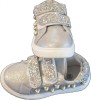 Adidasi Argintii Fetite cu Arici si Margele, Marimea 30 (21 cm), Casual &amp; Elegant