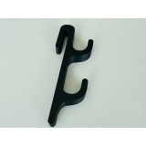 Carlig pentru Cabine de Dus &ndash; Suport Umeras, Accesorii Baie, Model Dublu EXT, Printat 3D din PLA, Negru, 2 Agatatori Exterioare