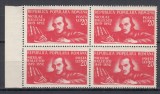 ROMANIA 1948 LP 247- 130 ANI NASTEREA LUI N.BALCESCU SERIA IN BLOC DE 4 MNH
