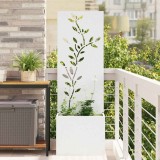 vidaXL Ghiveci de Grădină cu Panou Decorativ Alb 50 x 140 cm