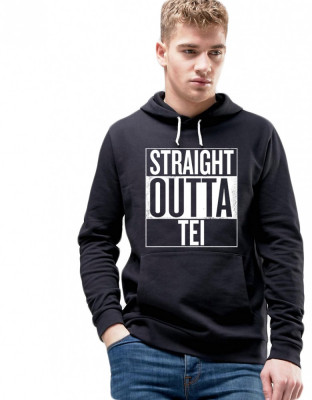 Hanorac Barbati Negru - Straight Outta Tei - XL foto