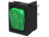 Comutator ROCKER DPST ON-OFF 20A Verde IP40 230V