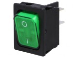 Comutator ROCKER DPST ON-OFF 20A Verde IP40 230V