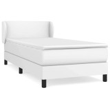 Cumpara ieftin Pat box spring cu saltea, alb, 90x200 cm, piele ecologica
