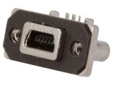 Soclu USB B mini THT 5 PIN 90&deg; IP67