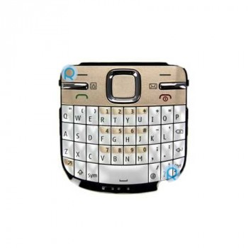 Tastatură QWERTY Nokia C3, piesa de schimb aurie pentru tastatură 1035 foto
