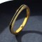 Inel Finut Femei, Argint 925 Placat Aur, Cu Banda Neagra, Stil Minimalist Cod