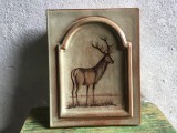 Placa ceramica decorativa / Cahla teracota model cu Cerb !