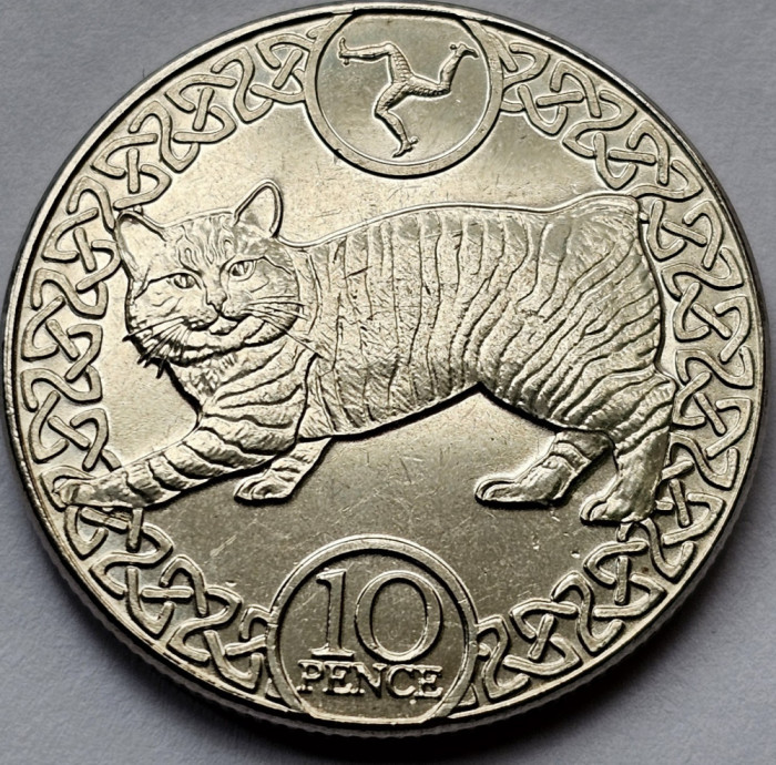 10 pence 2020 Isle of Man / Insula Man , Manx cat, km#1581