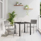 Cumpara ieftin Set de masă pentru grădină 3 pcs Gri Rattan poli