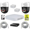 Sistem supraveghere IP Dahua cu functii inteligente, 2 camere rotative, 5MP, Alarma, Difuzor, Switch, Accesorii incluse, Hard Disk 500GB SafetyGuard S