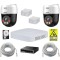 Sistem supraveghere IP Dahua cu functii inteligente, 2 camere rotative, 5MP, Alarma, Difuzor, Switch, Accesorii incluse, Hard Disk 500GB SafetyGuard S