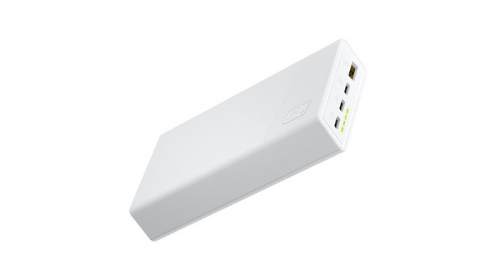 Green Cell GC PowerPlay 20S Power Bank 20000mAh 22.5W PD USB C &icirc;ncărcător rapid pentru iPhone 15 14 13 12 alb