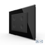Cumpara ieftin Intrerupator touch wireless Livolo cvadruplu cap scara/cruce, negru, standard Italian
