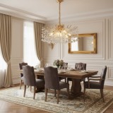 Candelabru din cristal PROWES Regalis, 14xE14, D80 cm, auriu, reglabil
