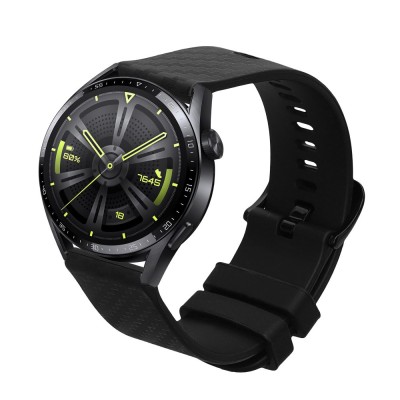 Curea Kwmobile pentru Huawei Watch GT 3 Pro (46mm)/GT3 46mm, Negru, Silicon, KWM0000257J001C foto