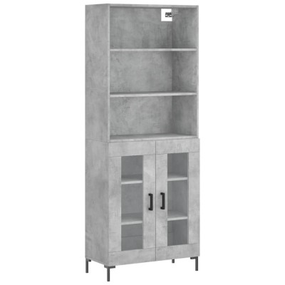 Dulap inalt, gri beton, 69,5x34x180, lemn compozit foto