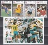 Uganda 1993 - Cupa Mondială de fotbal - S.U.A., Serie scurta + Colita (Cota 8 EURO), 4 POZE, MNH