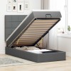VidaXL Cadru pat otoman cu saltea țesătură gri &icirc;nchis 100x200 cm 3313983