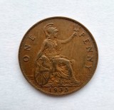 Marea Britanie 1 Penny 1935 moneda bronz km # 838 George V, Europa