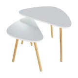 Cumpara ieftin Set 2 masute cafea mdf alb natur Bismak 60x40x45 cm