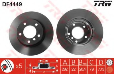 Disc frana BMW Seria 3 (E90) (2005 - 2011) TRW DF4449 foto