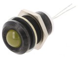 Lampă LED convex galbenă &Oslash;12mm PCB alamă