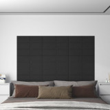 VidaXL Panouri de perete, 12 buc., negru, 60x15 cm, textil, 1,08 m&sup2;