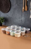 Cumpara ieftin Set 12 cutii de depozitare alimente Foly Square 0,55 - 12, Alb
