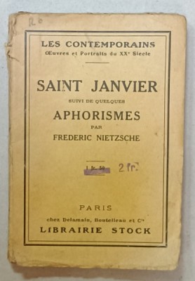 SAINT JANVIER , suivi de quleques APHORISMES par FREDERIC NIETZSCHE , 1923 foto