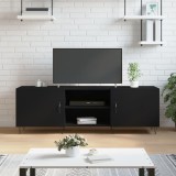 Cumpara ieftin Comodă TV, negru, 150x30x50 cm, lemn compozit